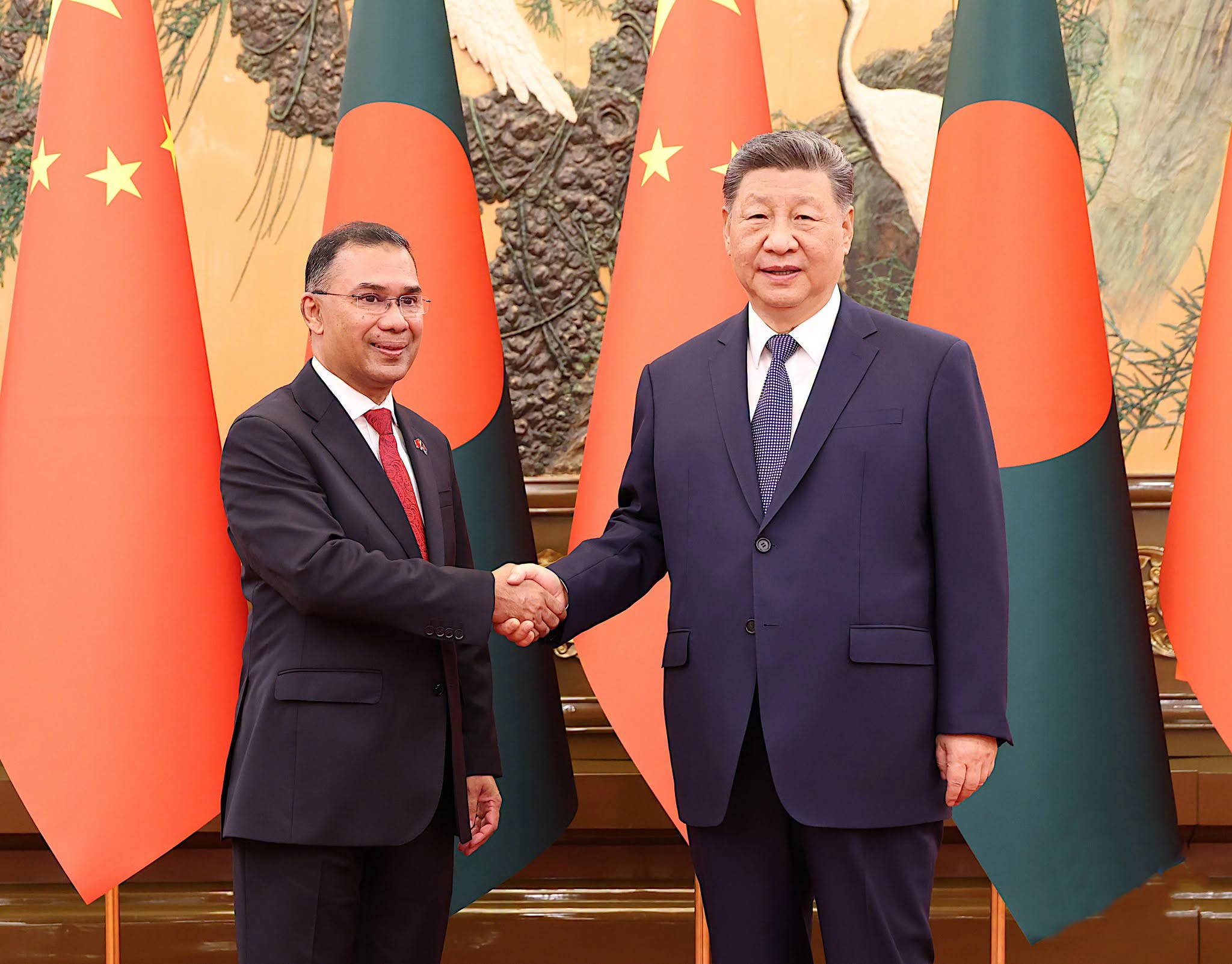 বাংলাদেশের মাননীয় প্রধানমন্ত্রী তারেক রহমানের সঙ্গে শুভেচ্ছা বিনিময় করেন গণপ্রজাতন্ত্রী চীনের প্রেসিডেন্ট শি জিনপিং